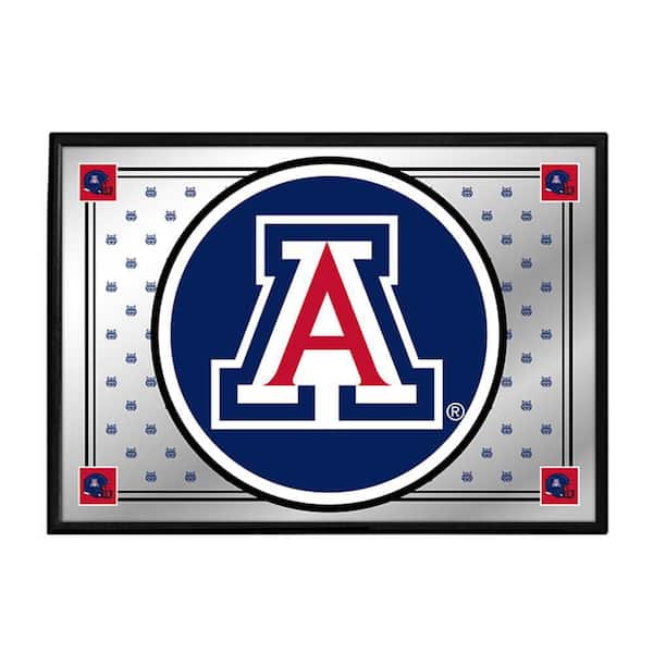28 in. X 19 in. Arizona Wildcats Team Spirit Framed Mirrored Decorative Sign