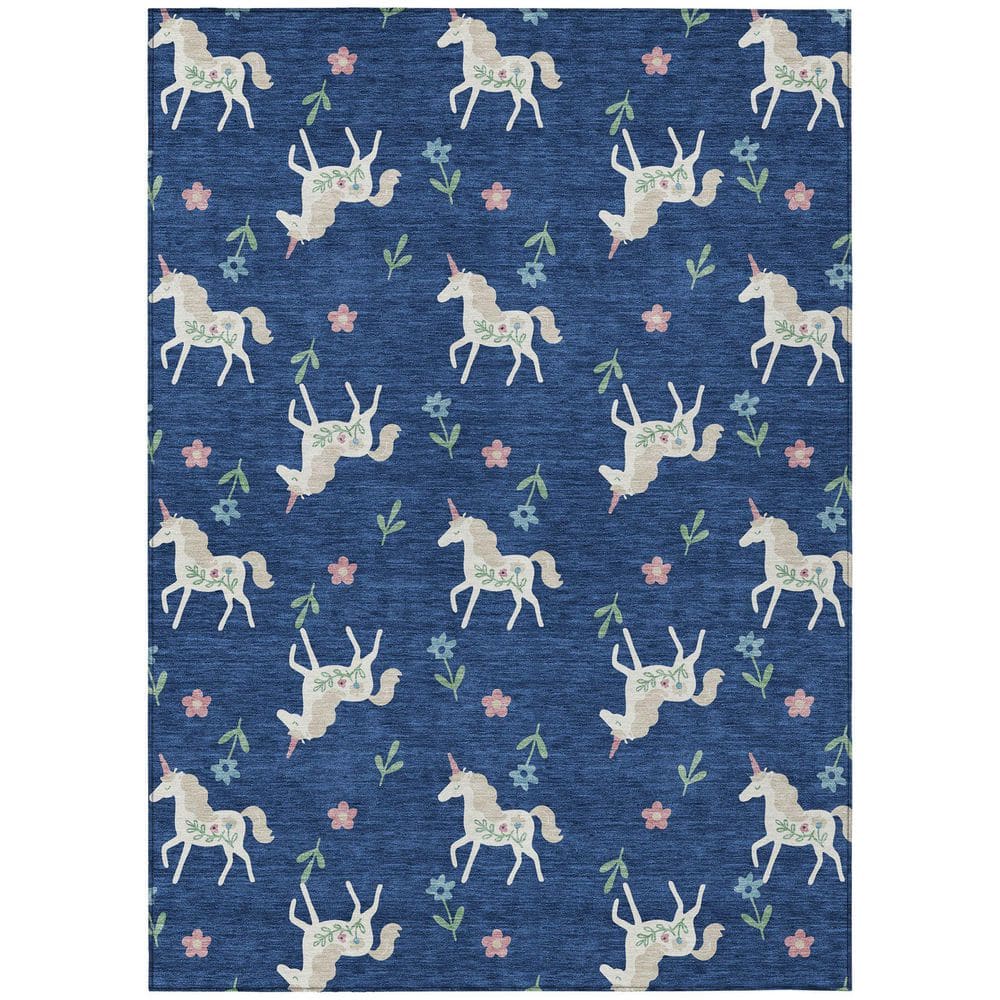 Chantille Machine Washable Indoor/Outdoor Abstract ACN2657 Navy 5 ft. x 7 ft. 6 in. Area Rug price history on PriceWatchPro
