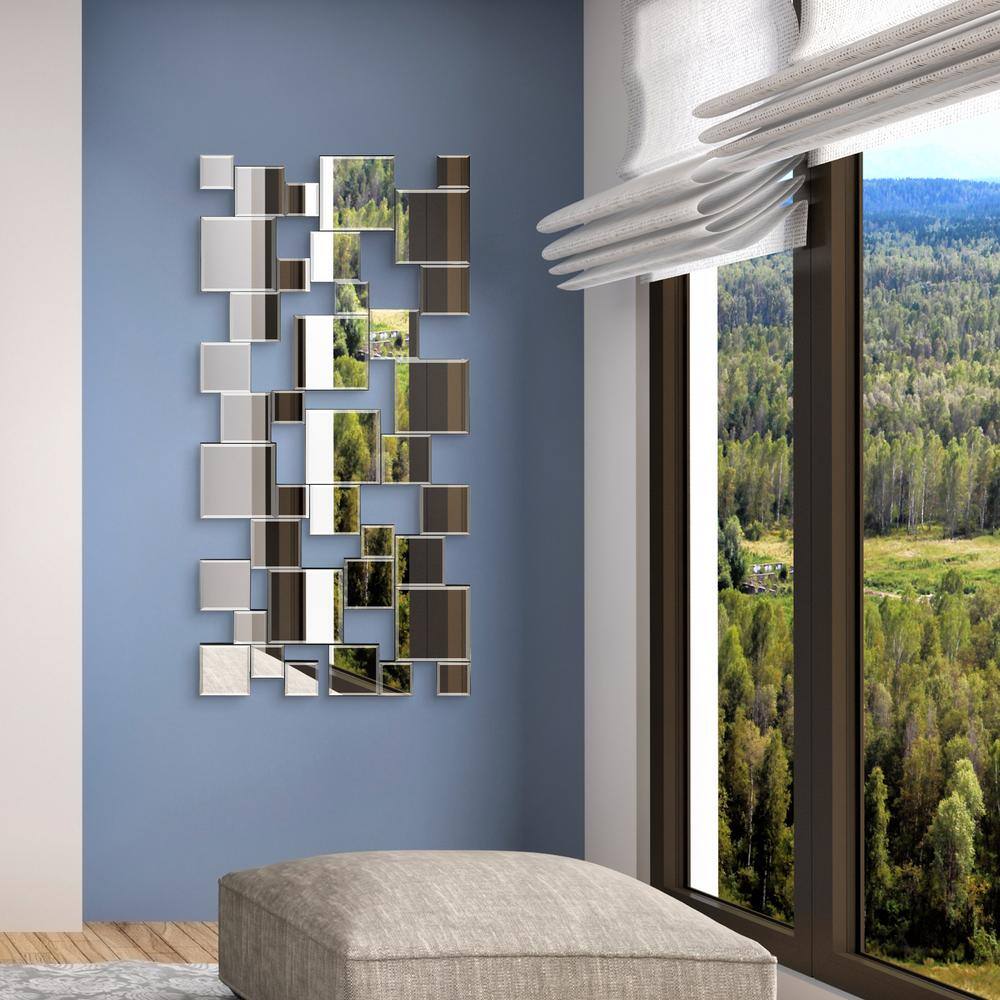 Elegant Frameless Rectangular Full Length Wall Mirror, 24" x 48"