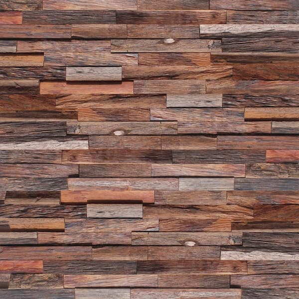 Kingsman Hardware 1 in. x 8 in. x 23-1/2 in. Mixed Brown Reclaimed Wood Plank (8-Panels) (10.4 sq. ft./Case)
