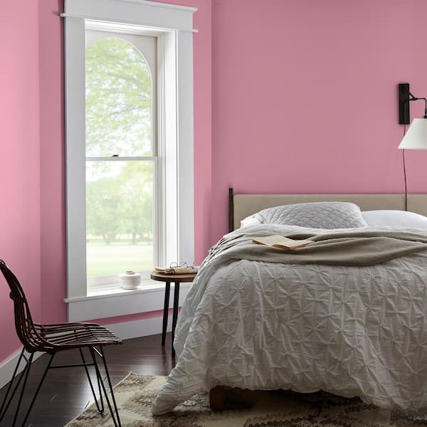 BEHR PREMIUM PLUS 1 gal. #110B-4 Foxy Pink Flat Low Odor Interior Paint &  Primer 140001 - The Home Depot