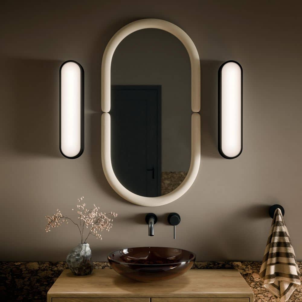 "Daines 18.75"" LED Bath Bar with White Glass in Black" price history on PriceWatchPro