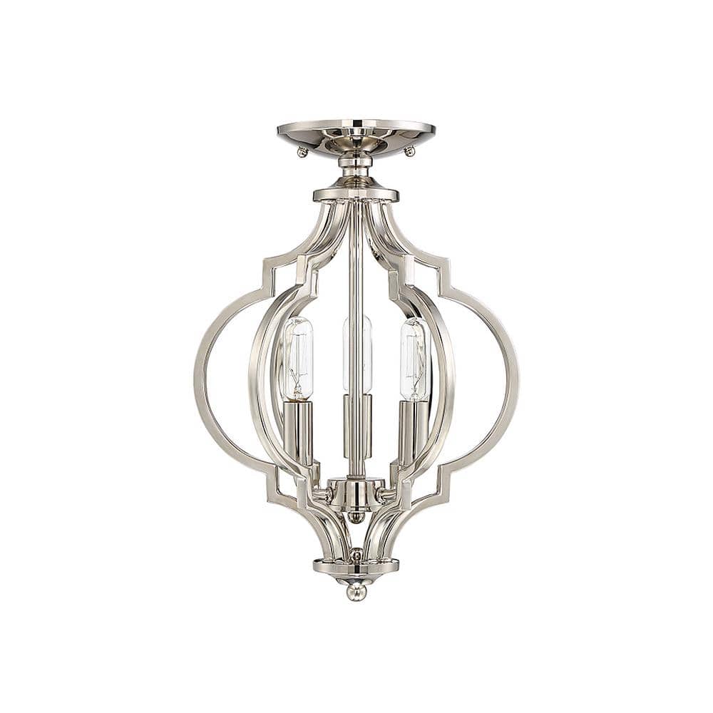 Polished Nickel 16" Farmhouse 3-Light Ceiling Pendant