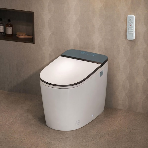 Elongated ADA Bidet Smart Toilet 1.1 GPF in White with Quiet and Powerful Flush, 1000g MaP, Foam Shield, Auto Open/Close