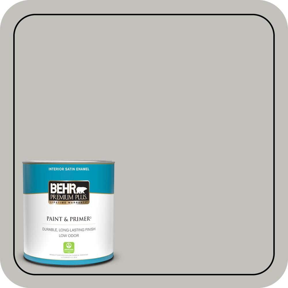 1 qt. #QE-50 Gull Gray Satin Enamel Low Odor Interior Paint & Primer price history on PriceWatchPro