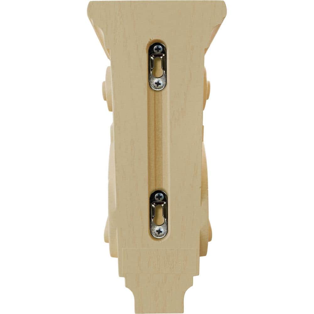 Medium Maple Traditional Hand-Carved Wood Corbel, 4.5"W x 5"D x 10"H
