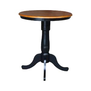 Black and Cherry Solid Wood Counter-Height Table