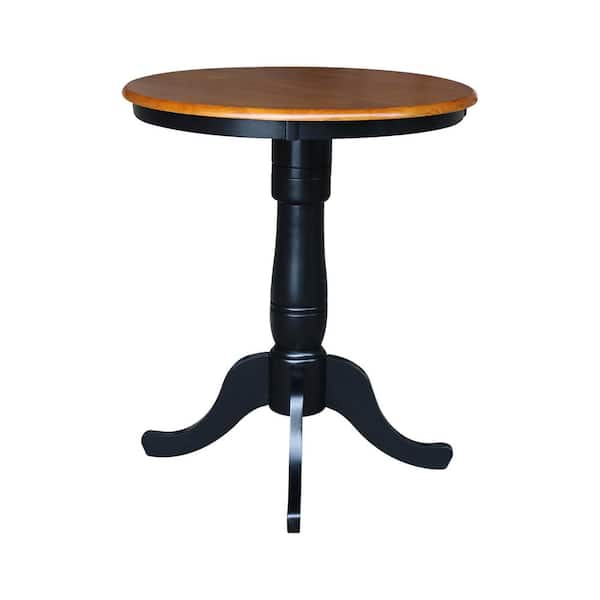 International Concepts Black and Cherry Solid Wood Counter-Height Table