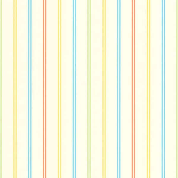 Brewster Kids World Candy Yellow Stripes Wallpaper Sample