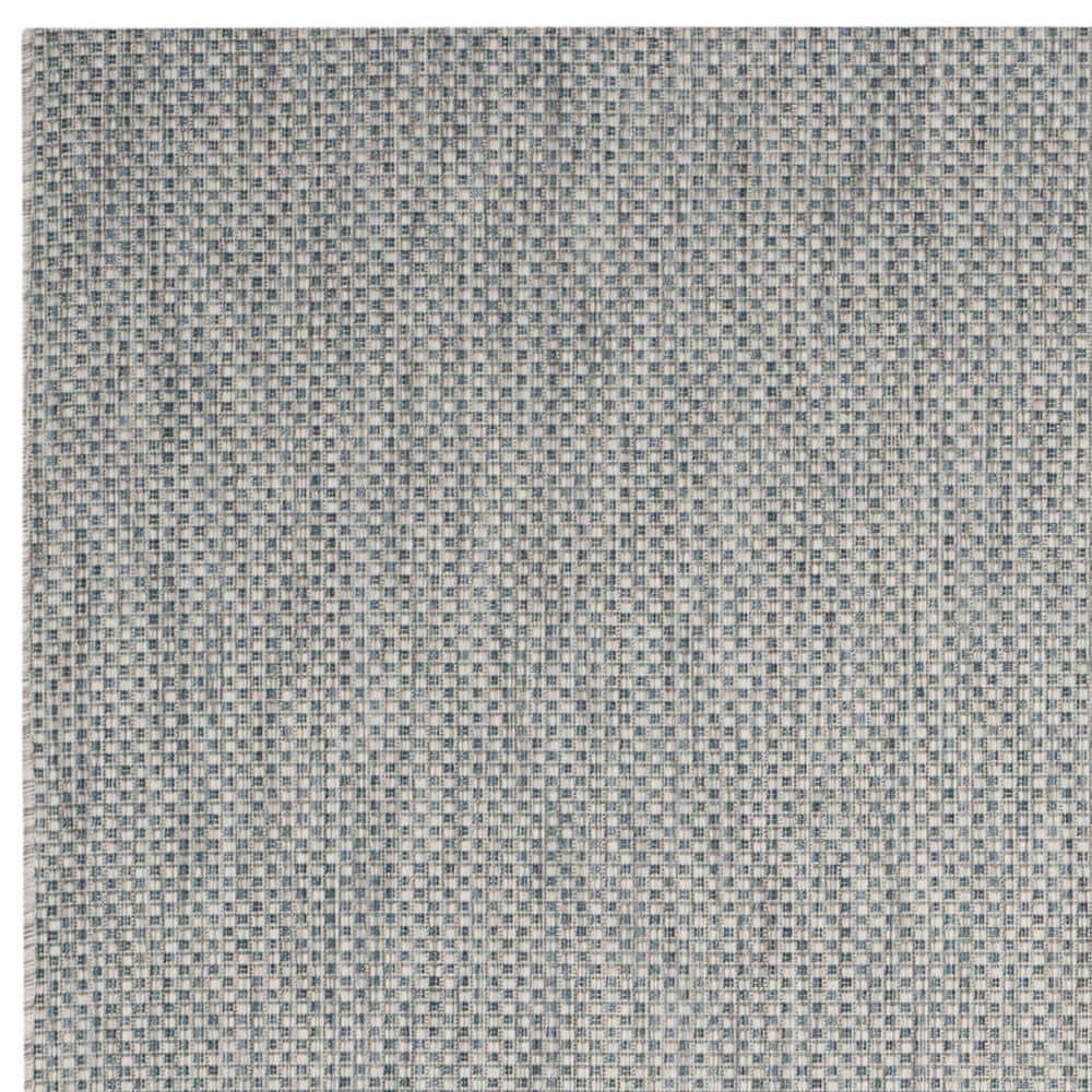 Gray Synthetic Flat Woven Reversible Outdoor Area Rug, 9' x 12'