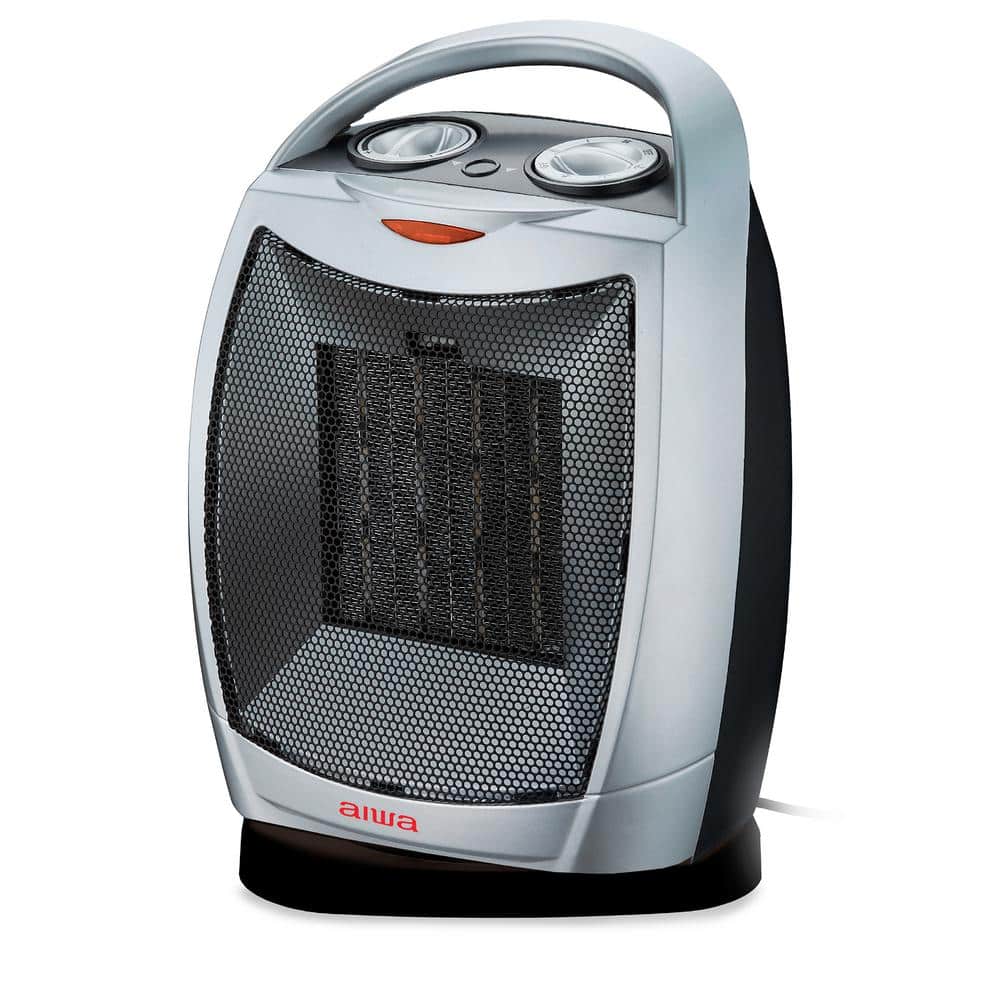 1500-Watt 10.2 in. Electric Oscillating Room Ceramic Heater with Handle, Ov