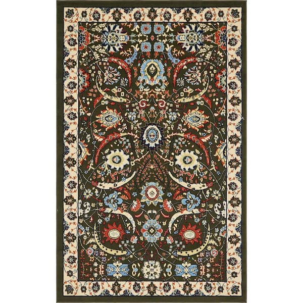 Unique Loom Espahan Cape Cod Olive 5' 0 x 8' 0 Area Rug