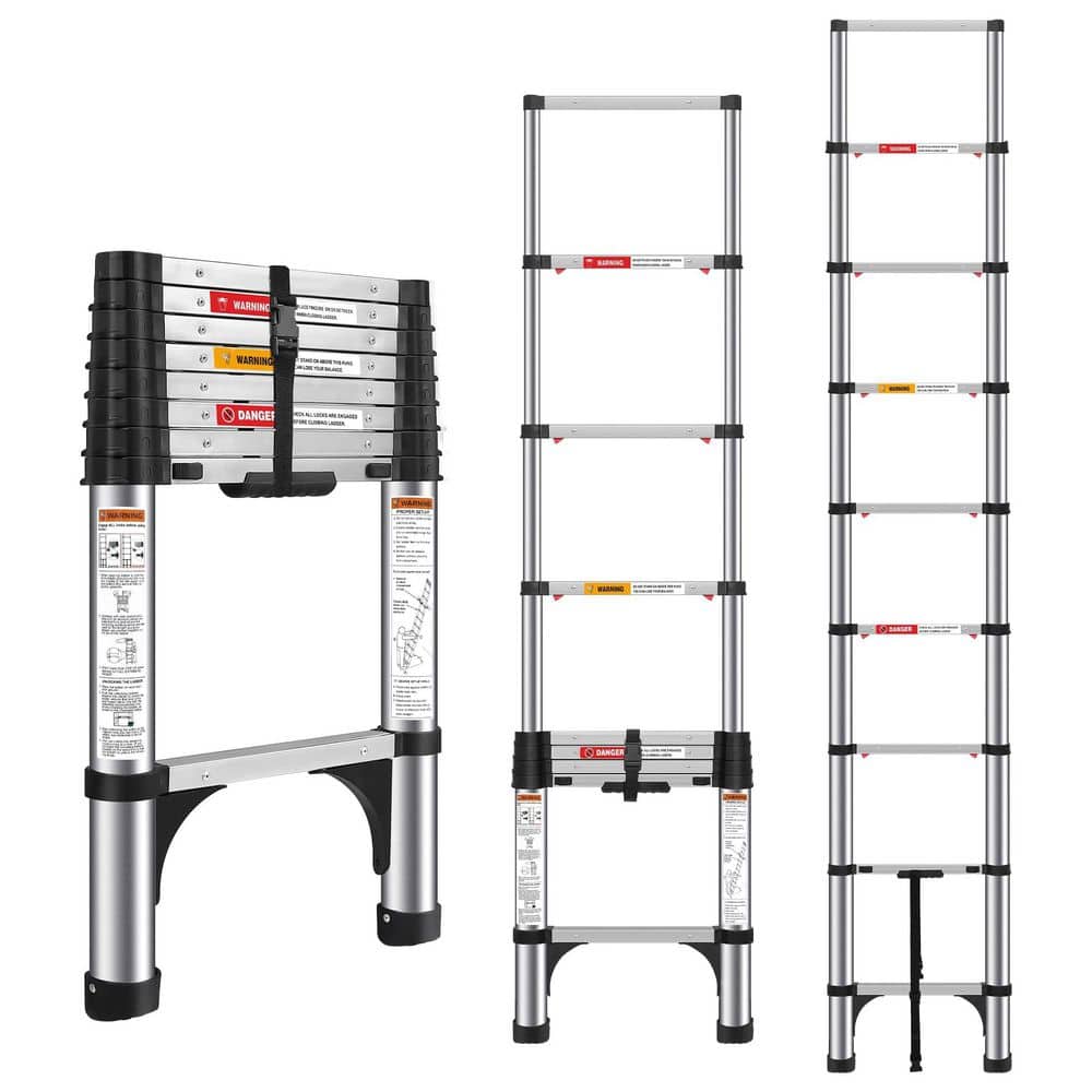 8.5 FT Stainless Steel Telescoping Ladder One-Button Retraction Non-Slip Portable Ladder for Home RV Loft 1 Pack price history on PriceWatchPro