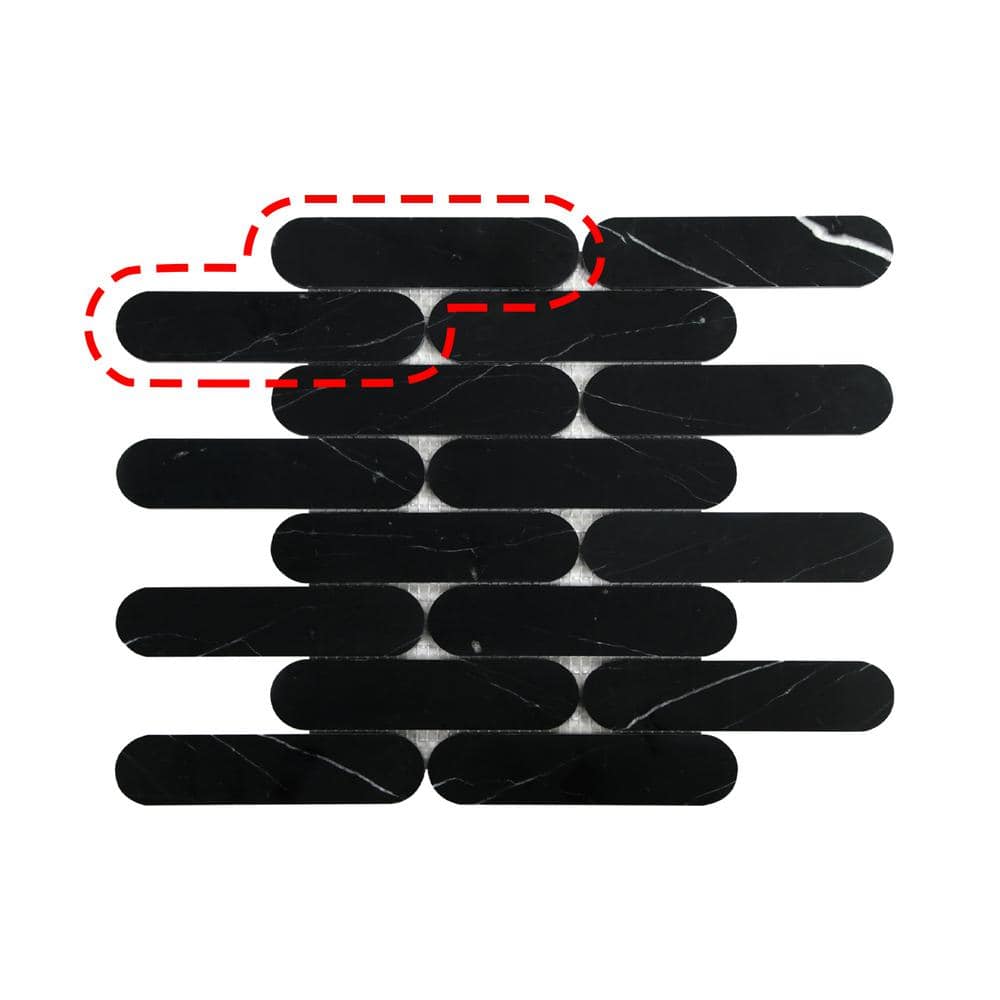 Have a question about sunwings Oval Interlocking Honed Black 6 in. x 6