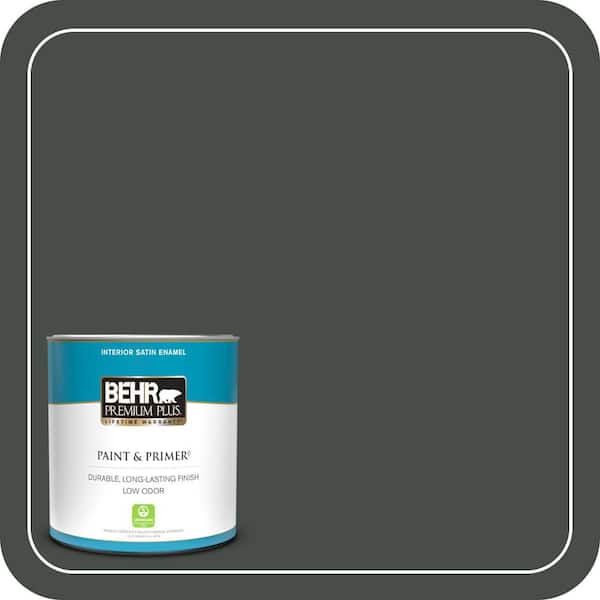 BEHR PREMIUM PLUS 1 qt. #PPF-55 Forest Floor Satin Enamel Low Odor Interior Paint & Primer