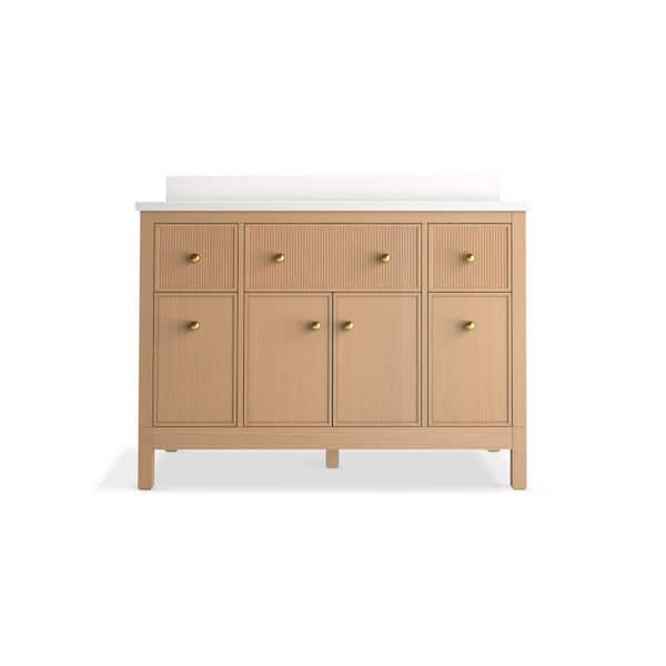 Malin by Studio McGee 48 in. White Oak Bath Vanity with Bianco Bella Quartz Top