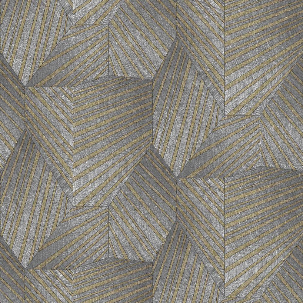 Elle Decor ELLE Decoration Collection Grey/Gold Triangle Design Vinyl