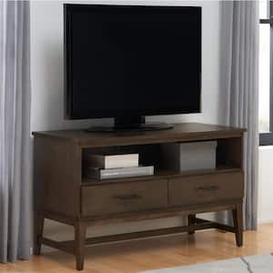 Bellamy Smoke Brown Wood 2 Drawer TV Stand with Cord Management (42 in. W x 25 in. H)