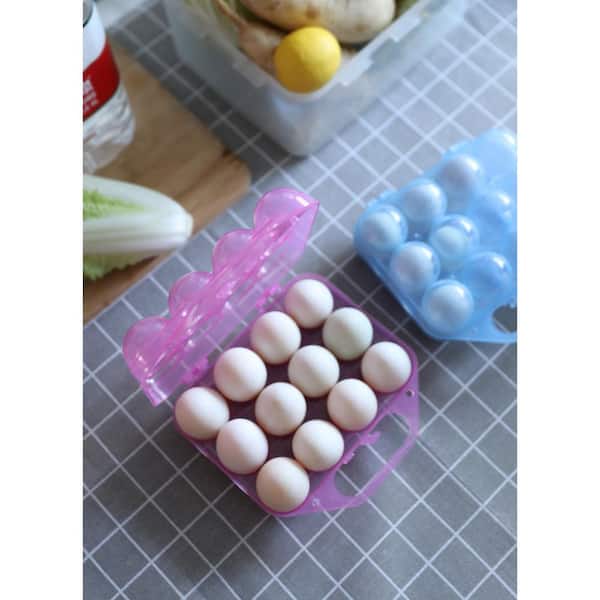 2 Pieces Fridge Egg Box, Transparent Plastic Egg Box, Refrigerator Egg Box  With Lid, Stackable Egg Holder Capacity For 10 Eggs (transparent)