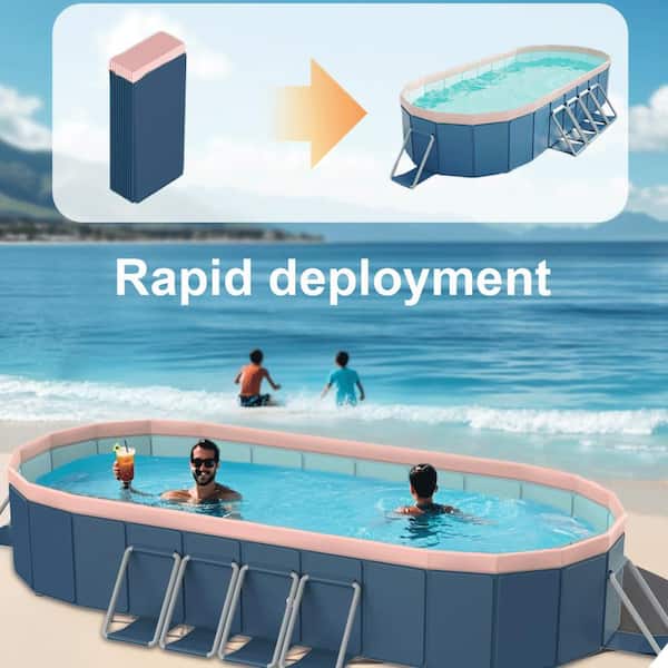 Aionor 6ft PVC Folding Pool Outdoor Portable Backyard Summer