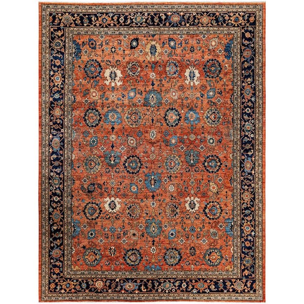 Serapi Orange 9 x 12 Tribal Wool Indoor Area Rug