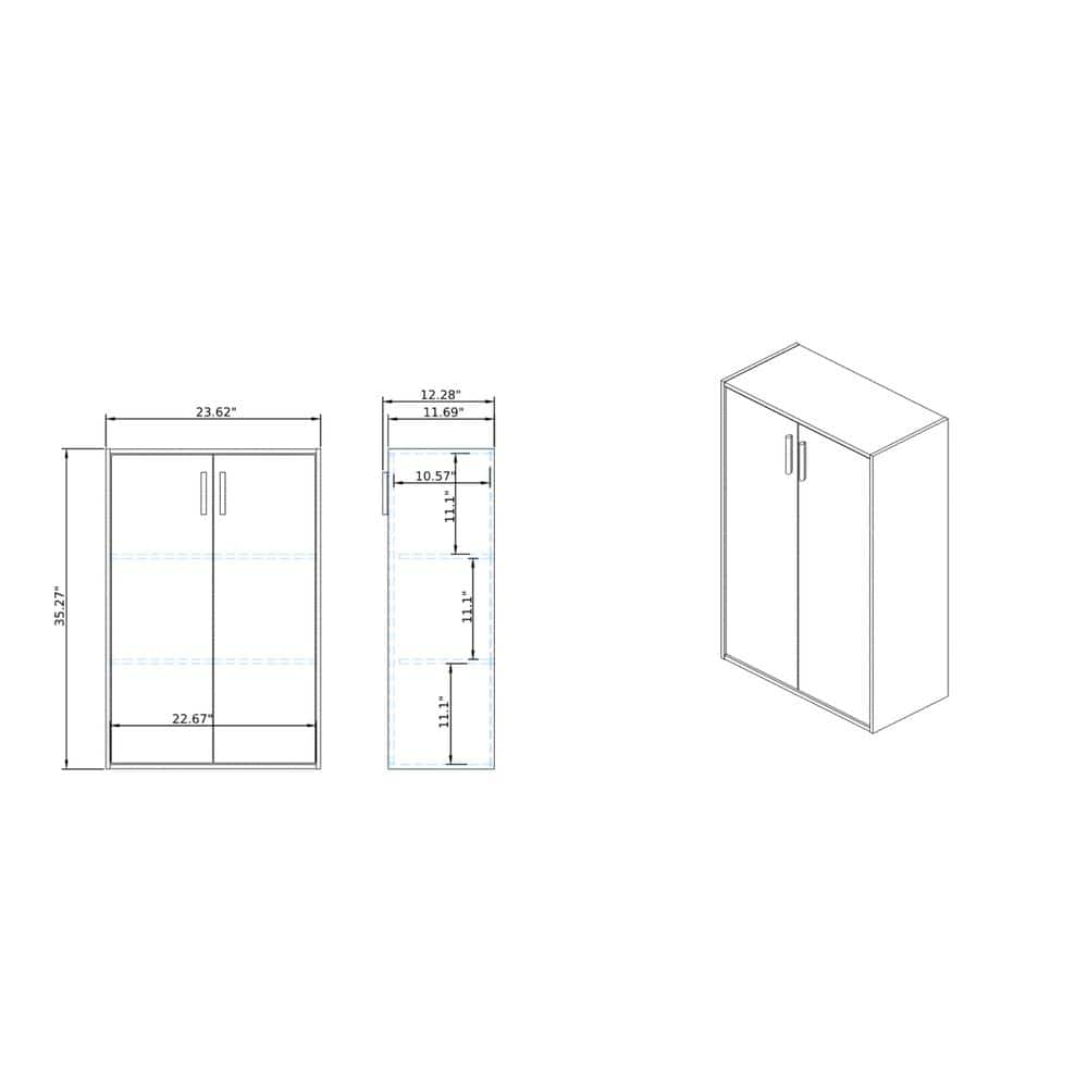 Light Blue Stackable Wood Kids Cabinet with Doors