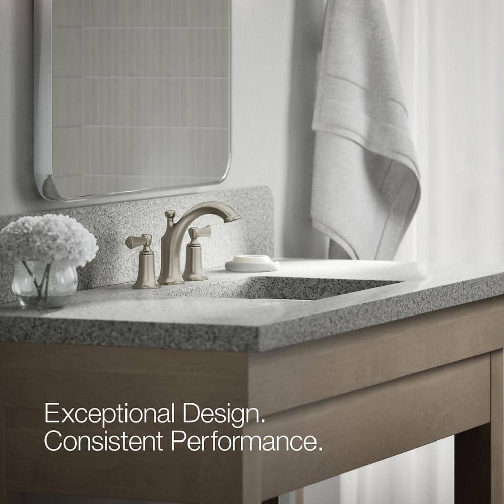 Vibrant Brushed Nickel Double Handle Widespread Faucet