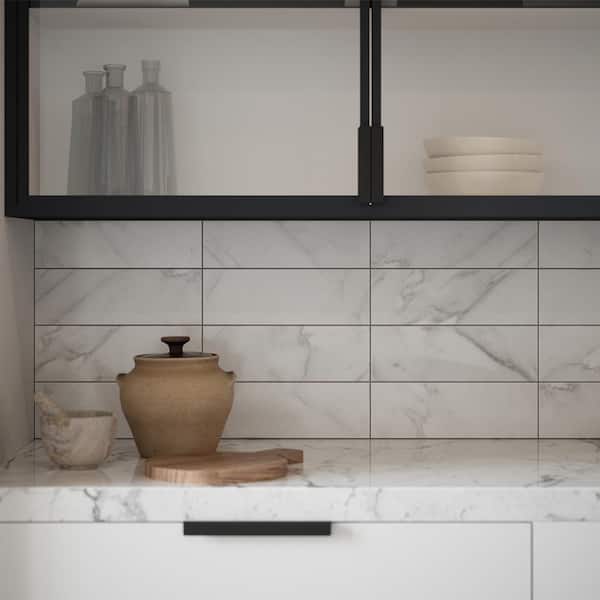 Jeffrey Court Glossy Carrara White 4 in. x 12 in. Ceramic Wall Tile (9.687 sq. ft. / case) Jeffrey Court Glossy Carrara White 4 in. x 12 in. Ceramic Wall Tile (9.687 sq. ft. / case)