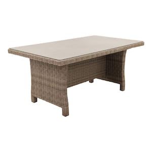 Grey Capri Chow Height 57 in. Rectangular Dining Table with Glass Top
