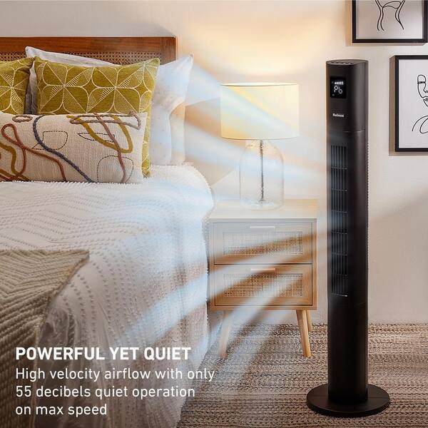 Holmes Stack-N-Connect 45 in. Oscillating 4 Speed Tower Fan Black with  Storage Bag and Remote Control 12095 - The Home Depot