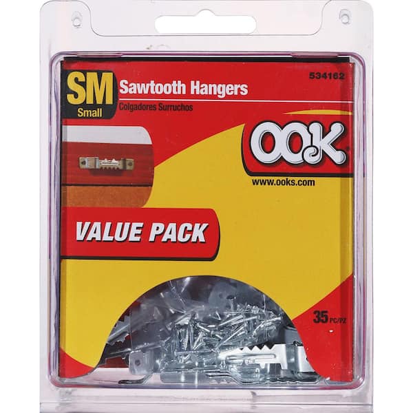  OOK 50652 Small Sawtooth Hangers with Nails Tidy Tins, 25 sets  25 sets,Silver : Everything Else