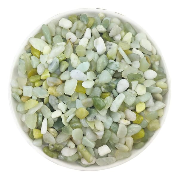 2lb Natural Jade Decorative Polished Pebbles 3/8 in. Stones for Indoor Plants Vases Planters Gardens Bag