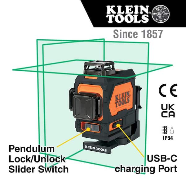 Rechargeable Self Leveling Green Planar Laser Level with Hard Carrying Case (93PLL)