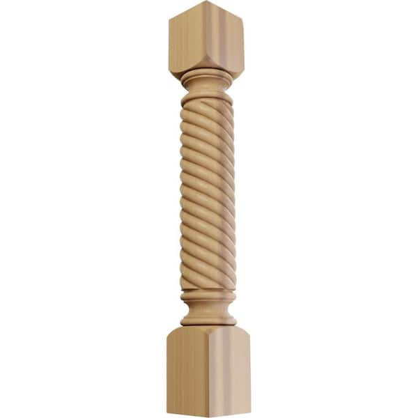 Ekena Millwork 5 in. x 5 in. x 35-1/2 in. Unfinished Cherry Hamilton Rope Cabinet Column