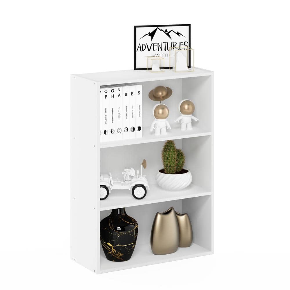 Plain White 3-Tier Laminated Wood Kids' Shelf