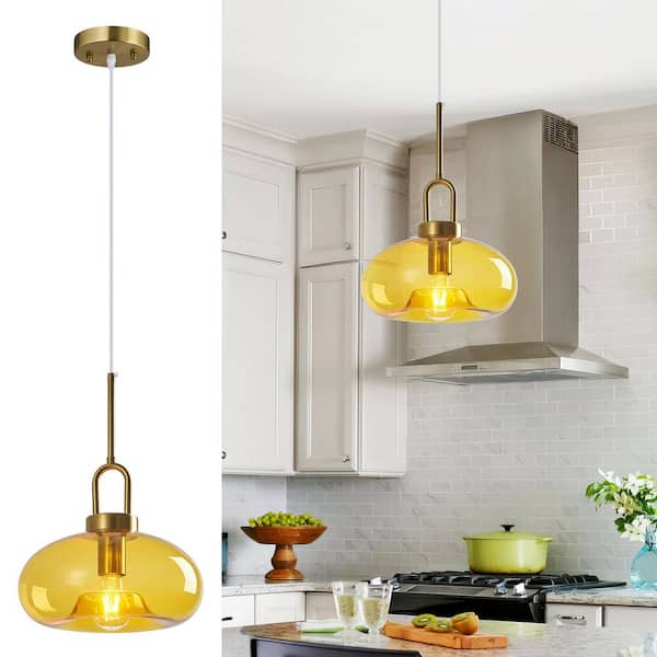 【希少】Olika LAMP_3BULB PENDANT 【イエロー】 ZHLWIN Yellow Glass Pendant Lights Kitchen Island Gold Pendant