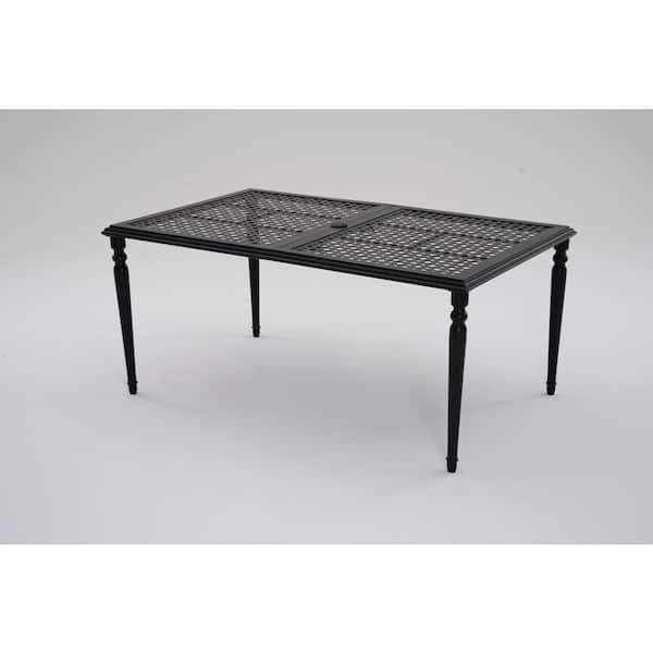 Hampton Bay Laurel Oaks 7 Piece Dark Brown Steel Outdoor Patio Dining Set with CushionGuard Putty Cushions 525.0207.000 The Home Depot