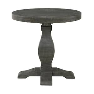 Napa 26 in. Grey Round Solid Pine End Table