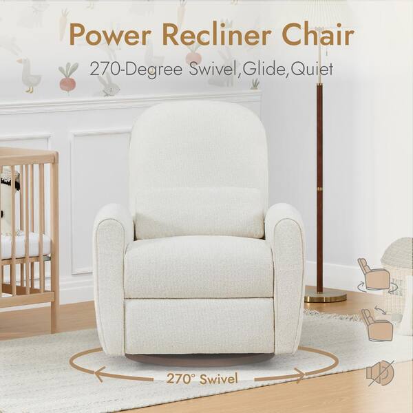 Spruce & Spring Syneron Cream Glider Swivel Power Recliner Spruce & Spring Syneron Cream Glider Swivel Power Recliner