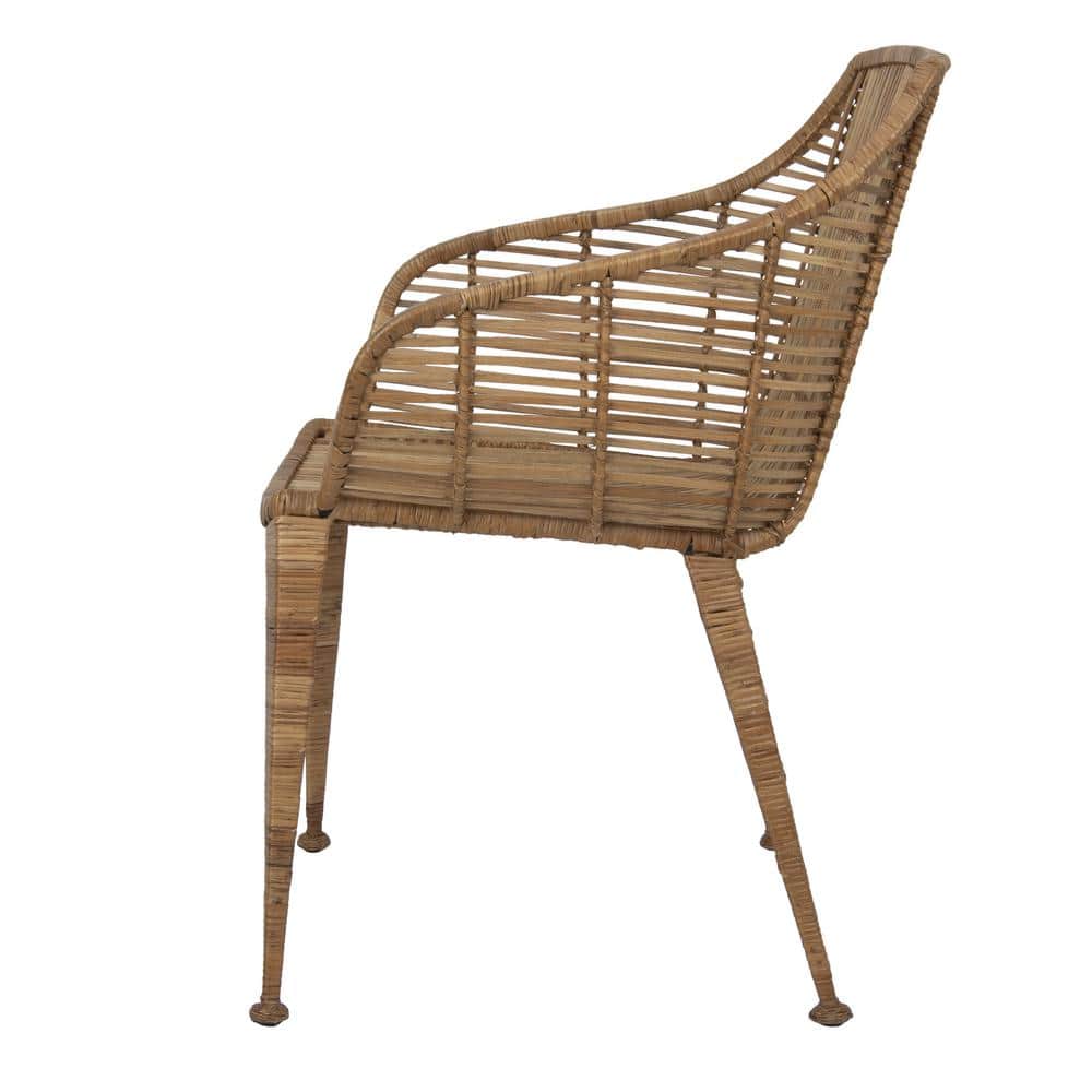 Sustainably Sourced White Metal Boho Accent Chair