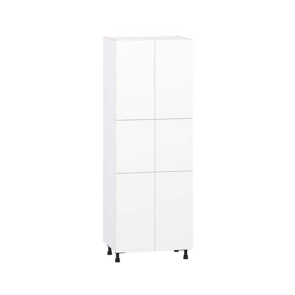 Timberline 30 in. W x 24 in. D x 84.5 in. H Assembled Slab Pantry Kitchen Cabinet in Bright White with 5-Shelves