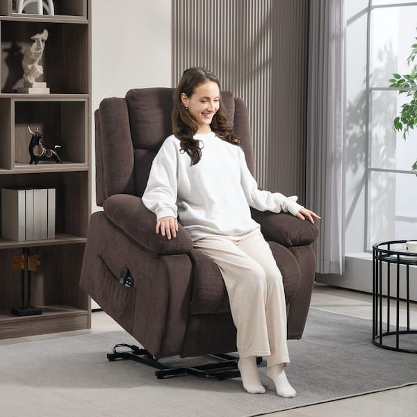 Power Lift Recliner Chair with Massage and Heat, Electric Lift Chair for Elderly, Brown