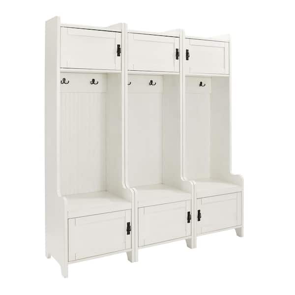 CROSLEY FURNITURE Fremont Distressed White Entryway Set (3-Piece)