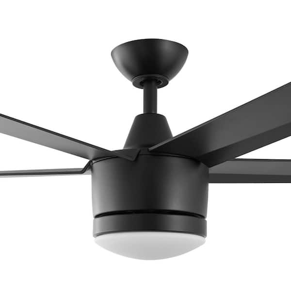 Merwry 48 in. Integrated LED Indoor Matte Black Ceiling Fan with Light Kit and Remote Control