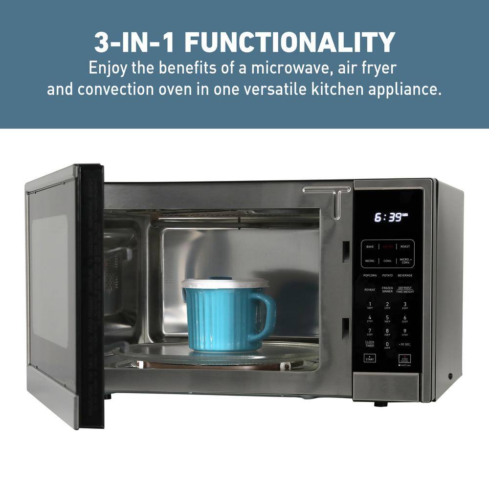 West Bend 1.3 Cu. Ft. Stainless Steel 3-in-1 Microwave Air Fry Convection Oven