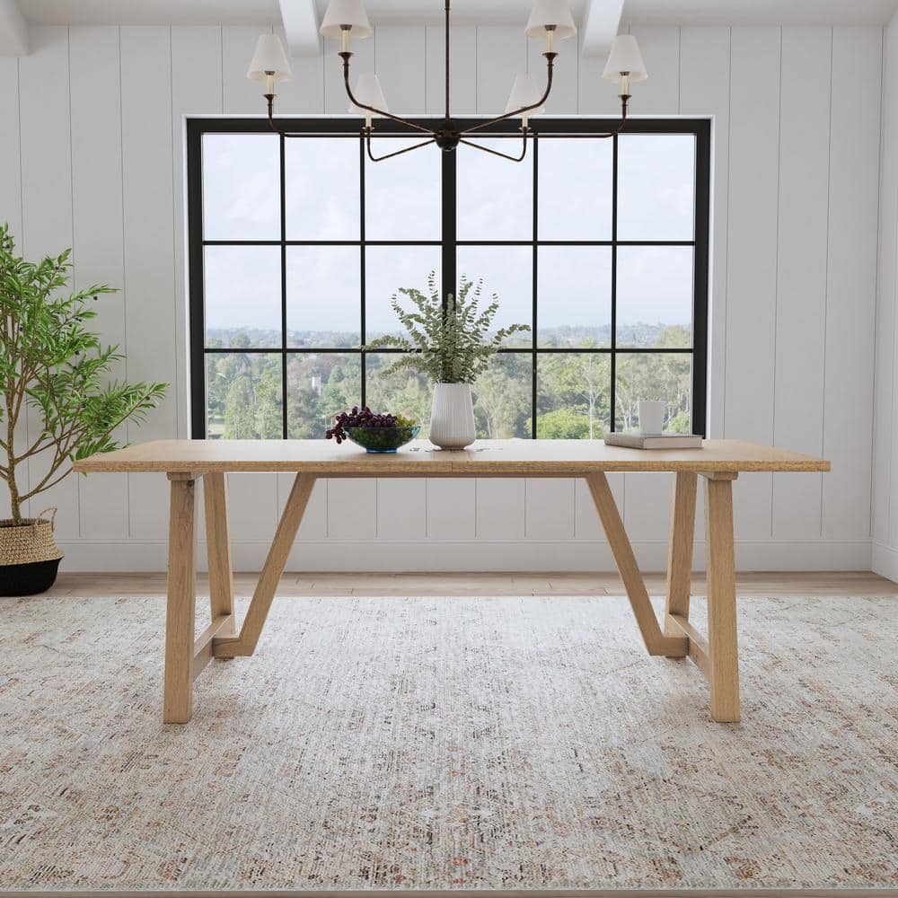 Natural Oak Reclaimed Wood Farmhouse Dining Table