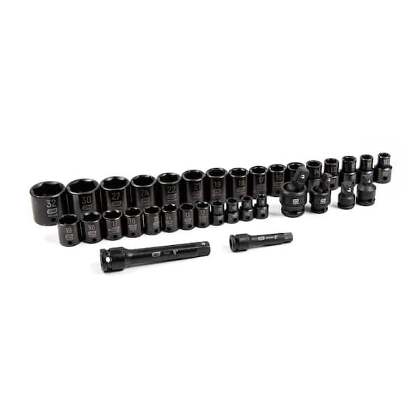 GEARWRENCH - 34-Piece Metric 3/8 in., 1/2 in. Impact Socket Tray Set