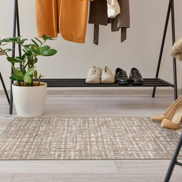 Motley Light Brown/White 2 ft. x 3 ft. Scatter Area Rug