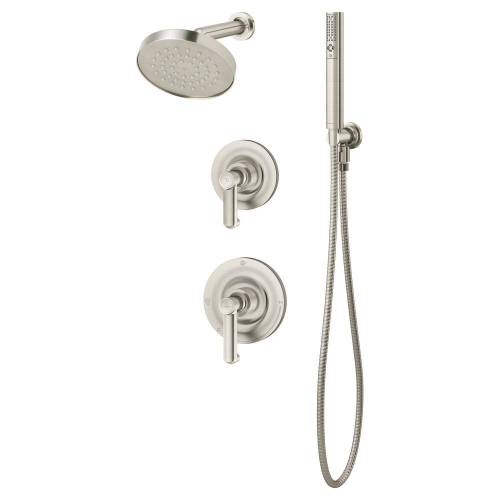 Symmons Museo 2Handle 1Spray Shower Trim with 2Spray Hand Shower in Satin Nickel (Valve not