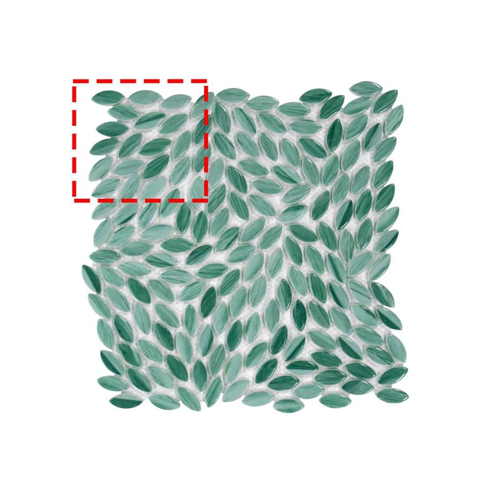 Flower Green 6 in. x 6 in. Glossy Recycled Glass Marble Looks Floor and Wall Mosaic Tile (0.25 sq. ft. /Case) price history on PriceWatchPro